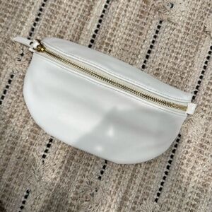 White Bum Bag With Strap